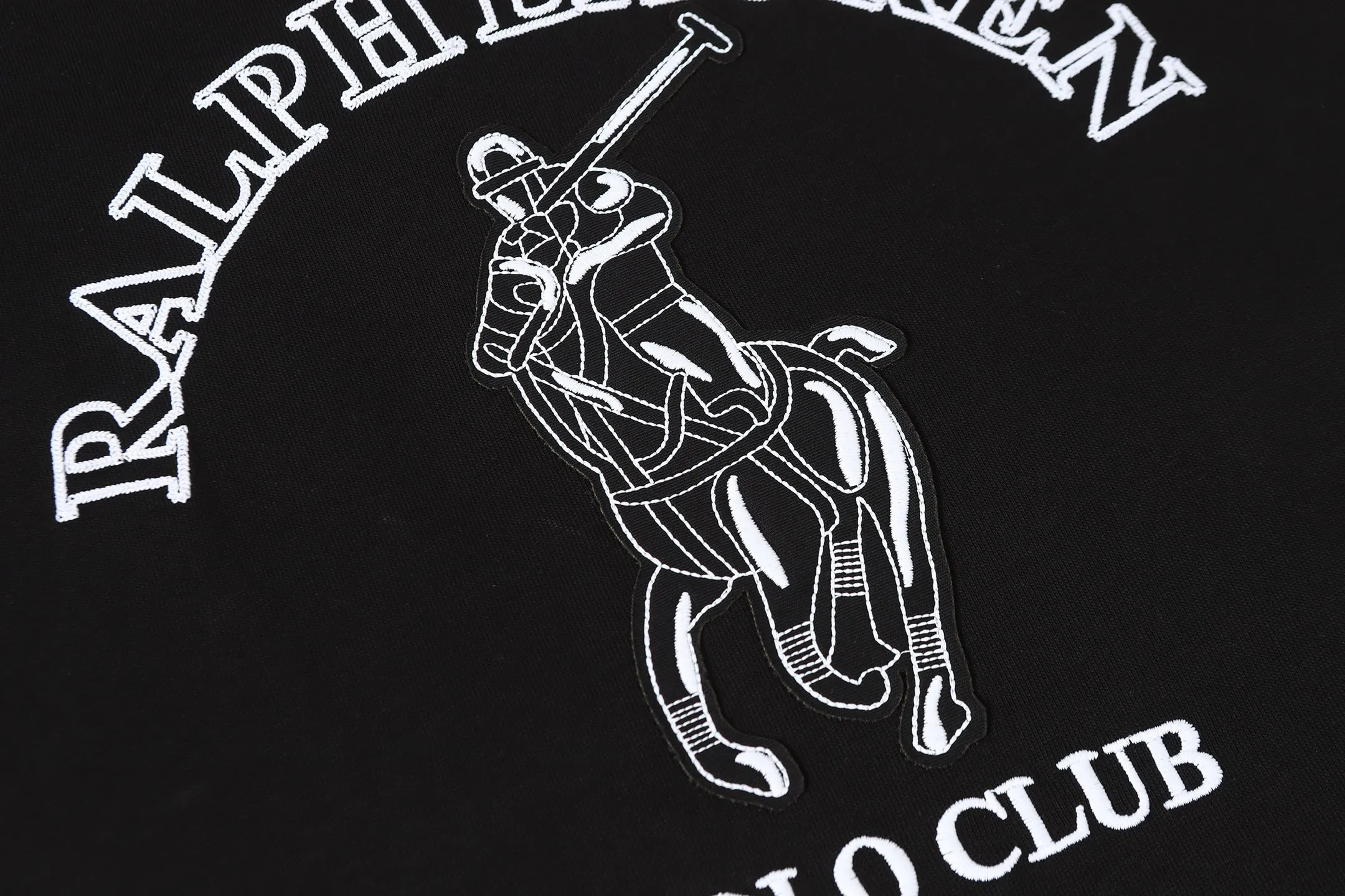 P140 💰 Actual pictures [High-end quality] Code: 8910# Color: Black White Size: S to XXL 2026ss New Ralph Lauren 320g customized fabric Round neck short sleeves Special embroidery Burnt patch Loose version for men and women